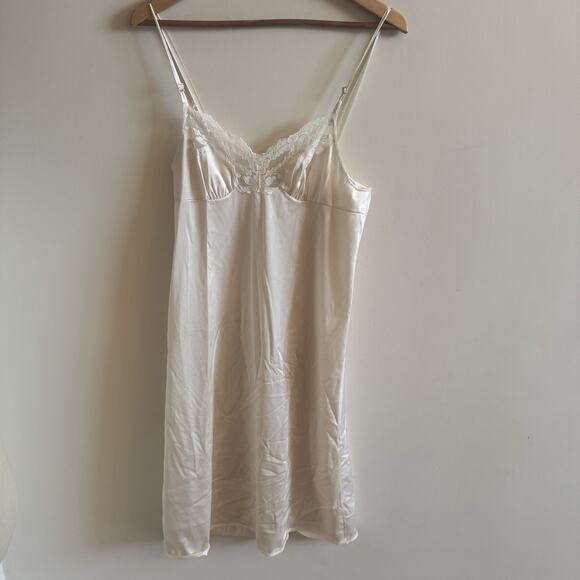 VTG Vassarette Full Slip Dress Womens 36/28" Cream Floral Lace Feminine Sheer - Picture 4 of 13